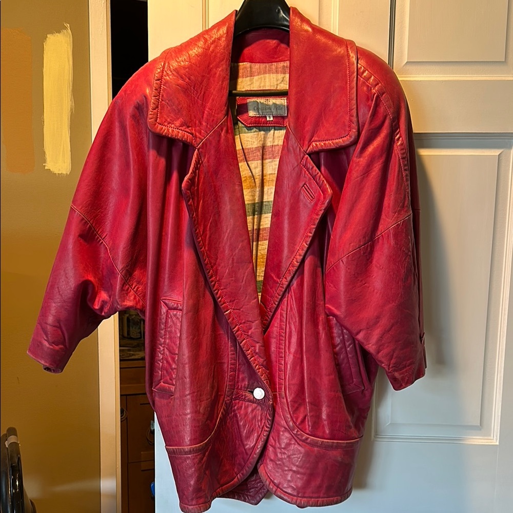 Vintage Pink Leather Women's Jacket